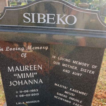 SIBEKO Maureen Johanna 1953-2013