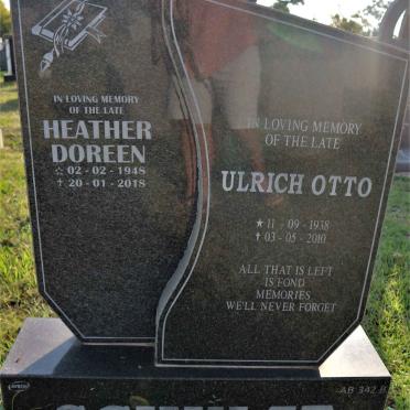 SCHULZE Ulrich Otto 1938-2010 &amp; Heather Doreen 1948-2018