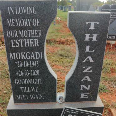 THLAZANE Mokgadi Esther 1943-2020