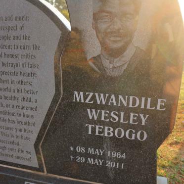 TANGA Mzwandile Wesley Tebogo 1964-2011