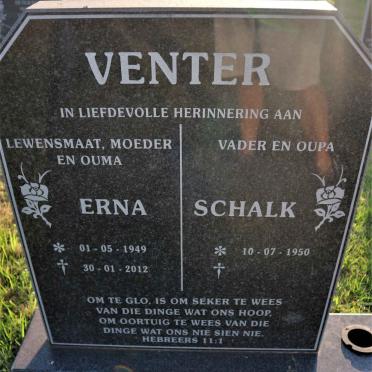 VENTER Schalk 1950- &amp; Erna 1949-2012