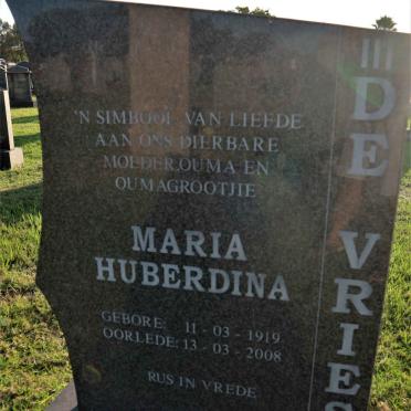 VRIES Maria Huberdina, de 1919-2008