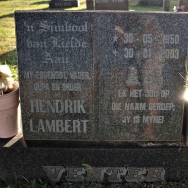 VENTER Hendrik Lambert 1950-2003