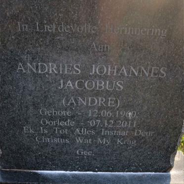 VENTER Andries Johannes Jacobus 1960-2011