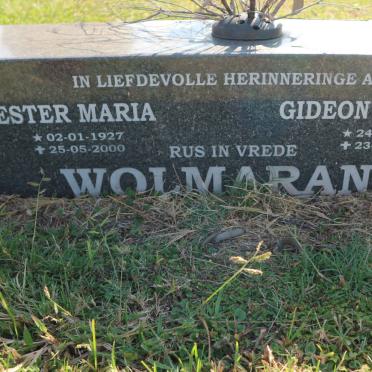 WOLMARANS Gideon Johannes 1926-2012 &amp; Ester Maria 1927-2000