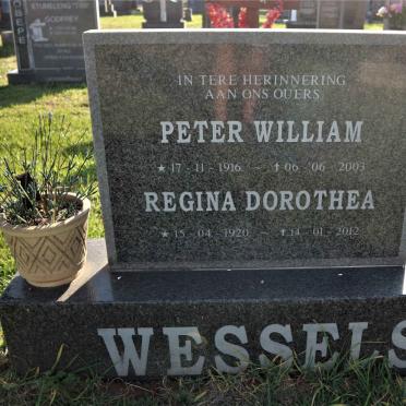 WESSELS Peter William 1916-2003 &amp; Regina Dorothea 1920-2012