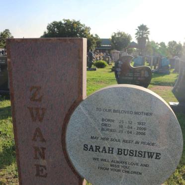 ZWANE Sarah Bususiwe 1937-2006