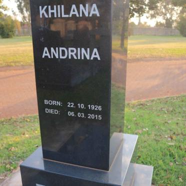 ZWANE Khilana Andrina 1926-2015
