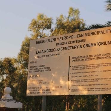 Gauteng, BENONI, Crystal Park, Lala Ngoxolo cemetery