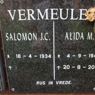 VERMEULEN Salomon J.C. 1934- &amp; Alida M. 1940-2016