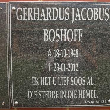 BOSHOFF Gerhardus Jacobus 1948-2012