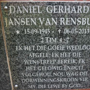 RENSBURG Daniel Gerhardus, Jansen van 1945-2013