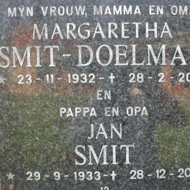 SMIT Jan 1933-2015 &amp; Margaretha DOELMAN 1932-2004