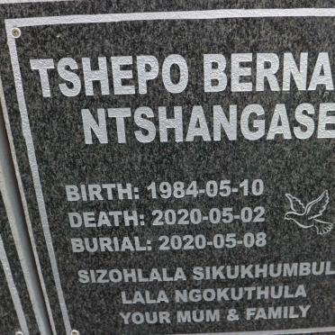 NTSHANGASE Tshepo Bernard 1984-2020