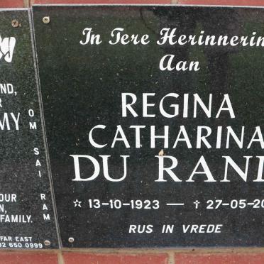 RAND Regina Catharina, du 1923-2011