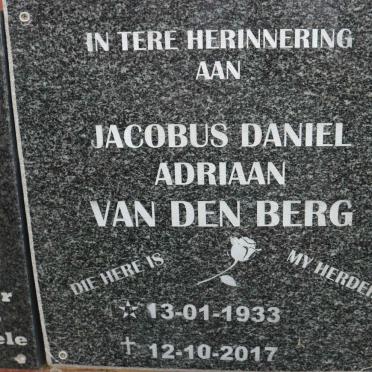 BERG Jacobus Daniel Adriaan, van den 1933-2017