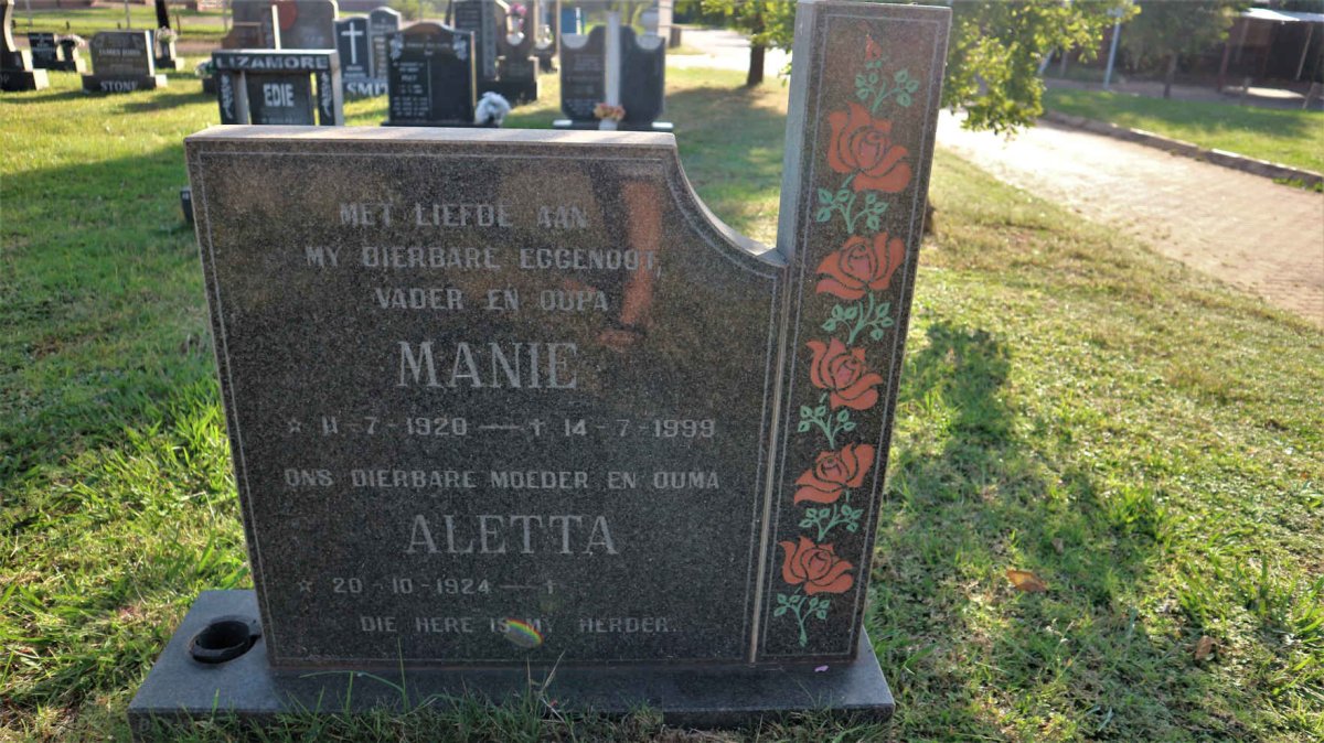 ? Manie 1920-1999 &amp; Aletta 1924-