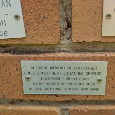 GRIESSEL Christopher Gert Johannes 1928-2009