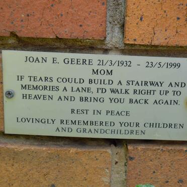 GEERE Joan E. 1932-1999