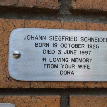 SCHNEIDER Johann Siegfried 1925-1997
