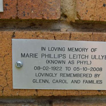ULLYETT Marie Phillips Leitch 1922-2008