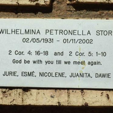 STORM Wilhelmina Petronella 1931-2002