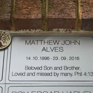 ALVES Matthew John 1996-2016