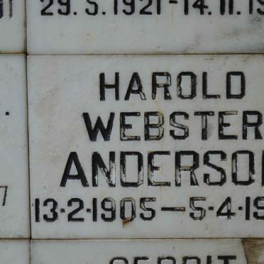 ANDERSON Harold Webster 1905-1955
