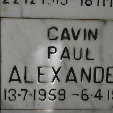 ALEXANDER Gavin Paul 1959-1981