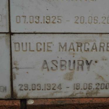 ASBURY Dulcie Magaret 1924-2001