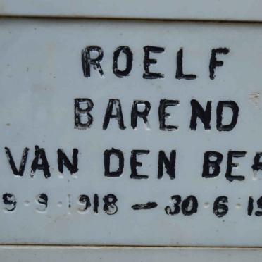 BERG Roelf Barend, van den 1918-1983