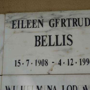 BELLIS Eileen Gertrude 1908-1996