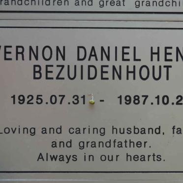 BEZUIDENHOUT Vernon Daniel Henry 1925-1987