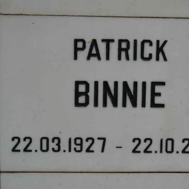 BINNIE Patrick 1927-2002