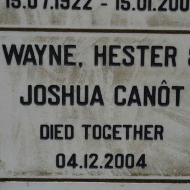CANÔT Wayne -2004 :: CANÔT Hester -2004 :: CANÔT Joshua -2004