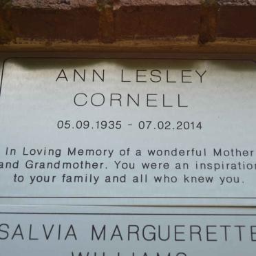 CORNELL Ann Lesley 1935-2014