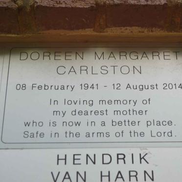 CARLSTON Doreen Margaret 1941-2014
