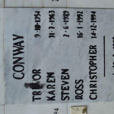 CONWAY Trevor 1954-1995 &amp; Karen 1963-1995