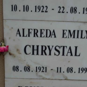 CHRYSTAL Alfreda Emily 1921-1998
