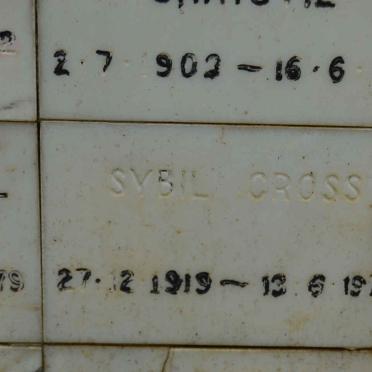 CROSS Sybil 1919-1979