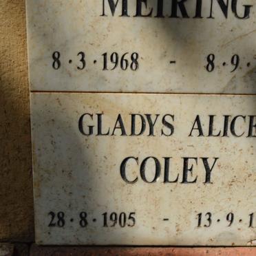COLEY Gladys Alice 1905-1995