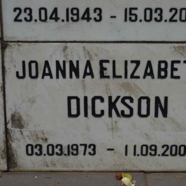 DICKSON Joanna Elizabeth 1973-2007