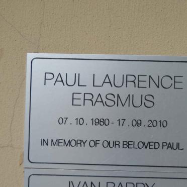 ERASMUS Paul Laurence 1980-2010