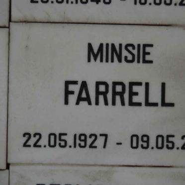 FARRELL Minsie 1927-2010
