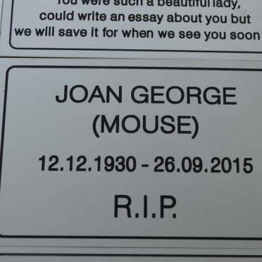 GEORGE Joan 1930-2015