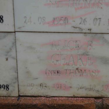 GEAKE Alice B. nee THOMAS 1913-1986
