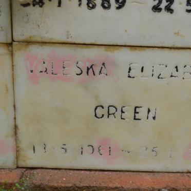 GREEN Valeska Elizabeth 1961-1981