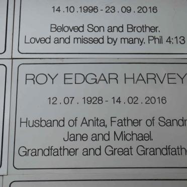HARVEY Roy Edgar 1928-2016