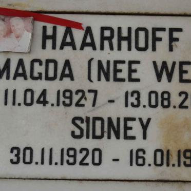 HAARHOFF Sidney 1920-1991 &amp; Magda WEST 1927-2010