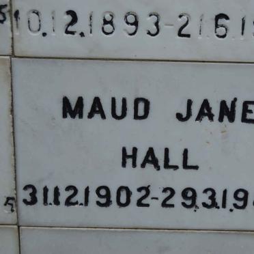 HALL Maud Jane 1902-1984